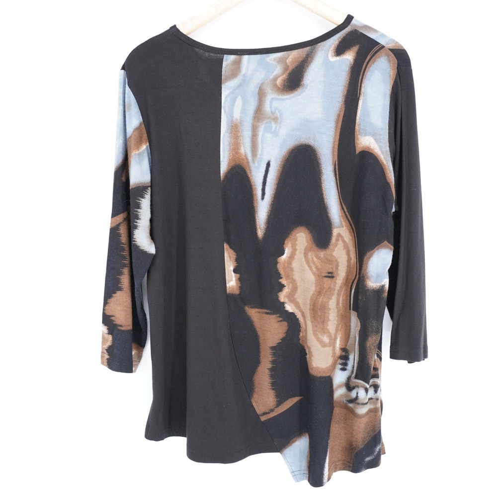 Parsley & Sage Abstract Art Tunic Top XL Rayon Lycra 3/4 Sleeve Pocket Boho - Picture 3 of 15